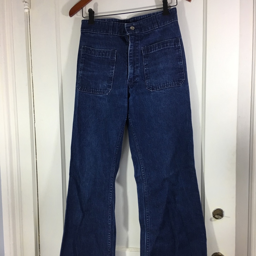 Vintage high waist wide leg sailor jeans